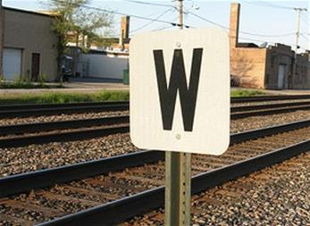 Train whistle alert sign
